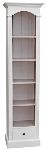 Шкаф для книг узкий белый Брюгге