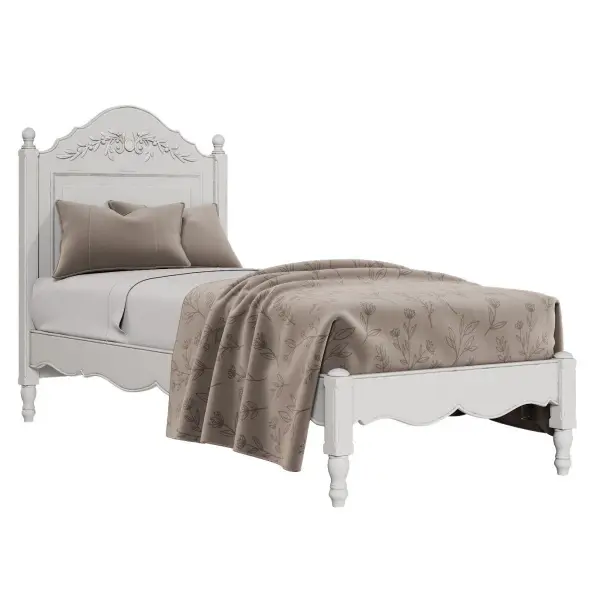 Кровать 90*190 из массива дерева Марсель с низким изножьем, ламели